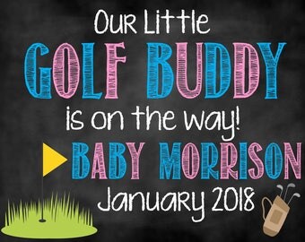 Golfing Buddy Pregnancy Announcement, Golf Buddy, Pregnancy Announcement, Golf Pregnancy