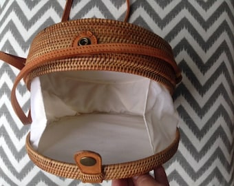 Lanta bag, classic round straw bag, hands free bags, crossbody bag, boho round shoulder bag, handmade straw bag, rattan bag, handwoven bag