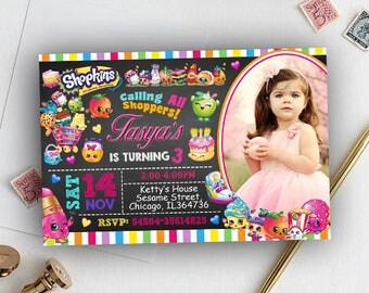 Shopkins Invitation, Shopkins Invite, Shopkins Birthday, Shopkins Birthday Invitation,Shopkins Birthday Party,Shopkins Party,Shopkins Papery
