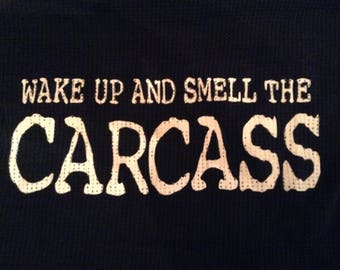 Wake Up And Smell The Carcass Black Mesh String Vest Tank Death Metal Grindcore Goregrind Symphonies Of Sickness Heartwork