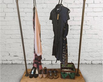 Black Steel Industrial Clothing Rack