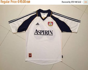 LAST DAY 35% OFF Adidas Bayer Leverkusen Football jersey Oliver Neuville Aspirin Soccer Europe - Size M