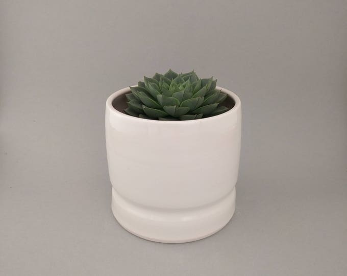 Modern Planter, sleek planter, ceramic planter, succulent plant pot, pottery cactus planter, white ceramic vase, handmade storage container