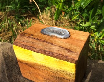 Jewellery Box - Reclaimed Hardwood & Agate