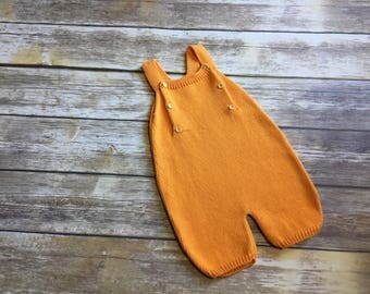 Knitted baby romper Italian organic cotton 12m