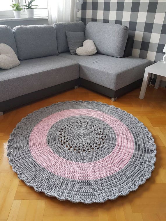 Crochet carpet round carpet cotton cord carpet handmade