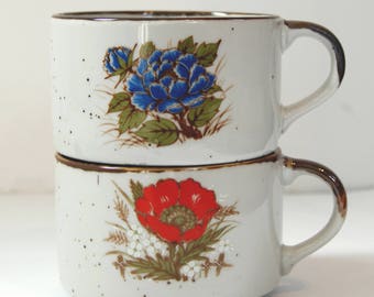 1970's Stoneware Soup Mugs