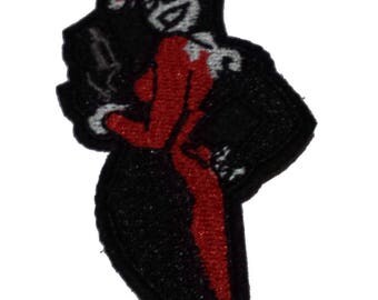 FREE SHIPPING-Domestic-InspireMeByAudrey DC Comics Harley Quinn Figure (Batman Joker) Embroidered Sew/Iron-on Patch/Appliques 3.75"