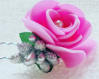Flower hair grip, flower hair pin, wedding hair pin, wedding hair grips, flower pin, bridal hair accessories, wedding hair accessories,