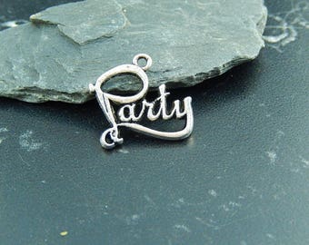 2 silver plated PARTY charms
