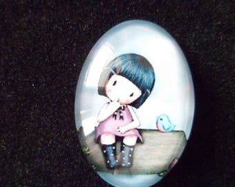 1 little girl Gorjuss 18 x 25 mm Dome cabochon