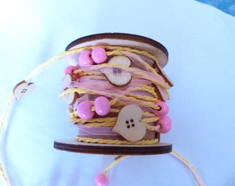 Garland with hearts and wooden beads
