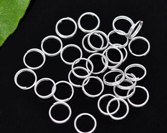 50 double ring, 7 mm, silver, open, round
