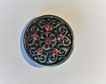 Snap 1.8 cm rhinestone pink