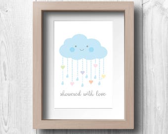 Showered With Love - Printable Wall Art