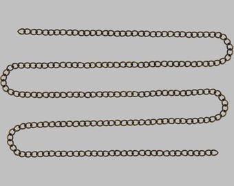 4 meter length of chain bronze metal 4, 8 x 3, 7 x 0, 7mm