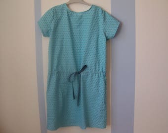 Turquoise blue DrawString waist dress