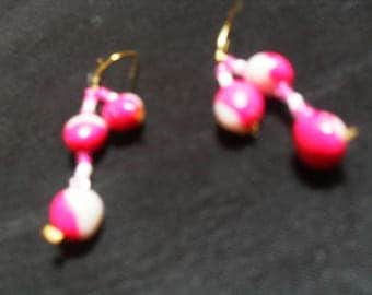 colorful polymer clay and beads earrings
