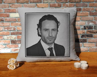 Andrew Lincoln Pillow Cushion - 16x16in - Grey