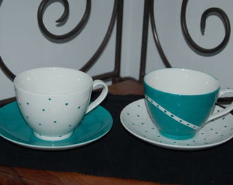 Duet of Limoges porcelain mugs