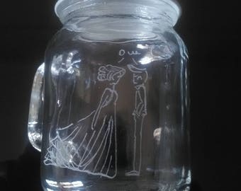 Mini Mason Jar of 8.5 cm for favors - customization available - engraving couple married
