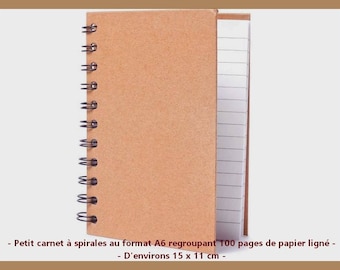 ♥ Journal blank 15 x 11 cm spirals - 100 lined pages.