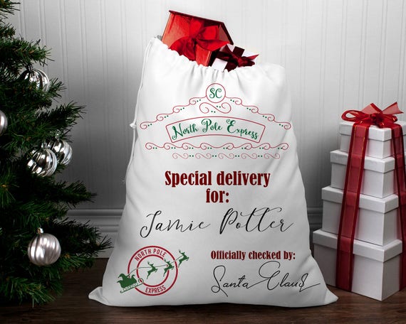 Personalised Christmas Santa Sack Personalised Santa Stuff