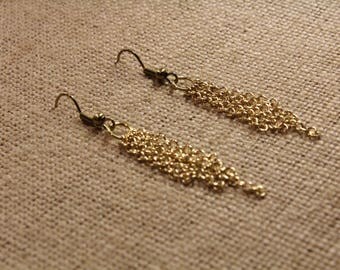 Gold Chandelier Chain Earrings