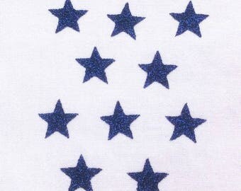 10 little stars clothing dark blue glittery 15x15mm