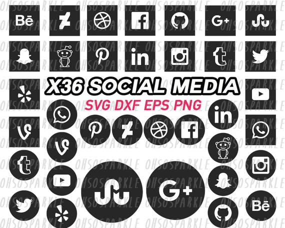 Social Media Svg Social Media Icon Instagram Pinterest