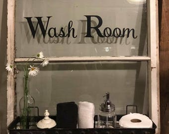 Antique window bathroom decor