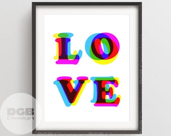 LOVE, Nursery Wall Art, Nursery LOVE Poster, PRINTABLE Art, Baby wall art, Nursery Decor, DGBDesign, Nursery Art, Unique baby gift, Prints