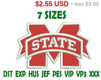 Sale 15% Mississippi State Bulldogs logo embroidery design - Instant Download machine embroidery pattern
