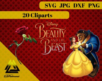 Beauty and the Beast Clipart –20 (Png, Jpg, Svg Files) – 300 PPI – Vectorial Images –Beauty and the Beast svg – T-Shirt Design - Mug - Gift