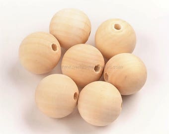 8/10/12/15/18/20/25/30mm-10 ou 100 Perles Bois au Choix