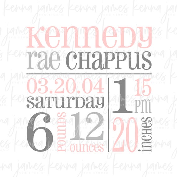 Download Birth Announcement Template svg Birth Announcement svg