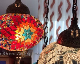 LUSTRE SUSPENSION PLAFONNIER mosaïque Turque marocain luminaire lampe-ampoul EUR 59,80 - FR