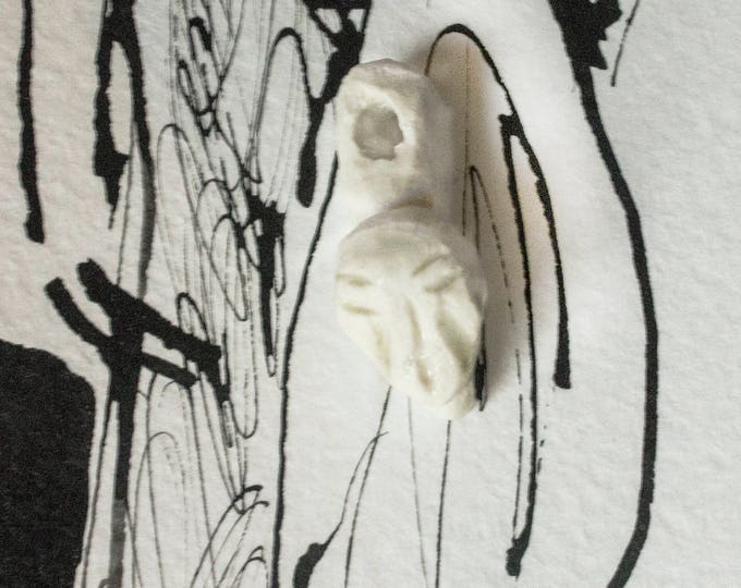 White Ceramic Buttons, Porcelain Buttons, Hand-made Buttons, Sculpture Buttons, Porcelain Figurine, Ceramic Figurine, Ceramic Miniature