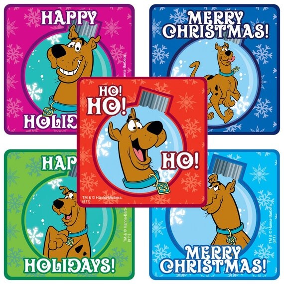 25 Scooby Doo Christmas Stickers 2.5 x 2.5 Each