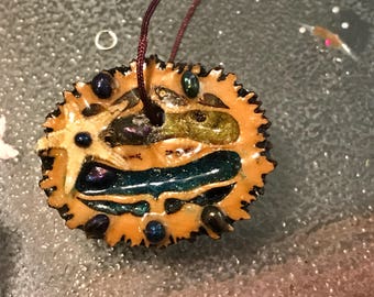 Beach Themed Walnut Pendant