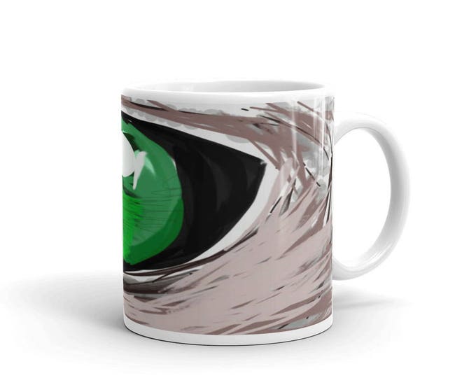 Cat's Eye Mug, Cat's Eye Cup, Cat's Eye Coffee, Green Cat's Eye Coffee Mug