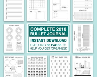 39 Printable Bullet Journal Pages Habit Tracker Water - Etsy FFF