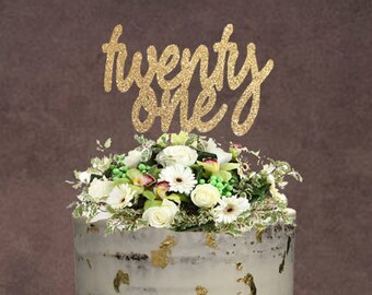 21st Birthday Cake topper / Cake Topper / 21st Birthday Topper / 21st Cake Sign / 21st Cake Topper / Birthday Cake Topper / Glitter Topper