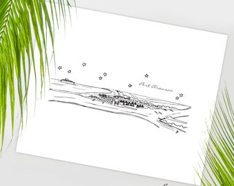Port Aransas, Texas - United States - Instant Download Printable Art - City Skyline Series