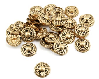 Domed Propeller Stampings in Antiqued Brass - 35 Pieces - Steampunk Air Ship Pirate, Airplane, Aviation, Aviator, Flight, Flying