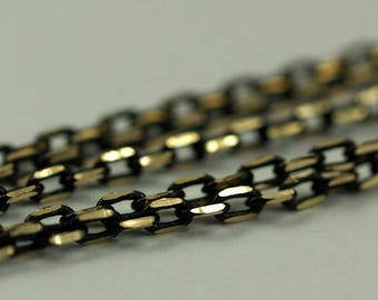 20 Meters - 66 Feet 2 X 3.5 Mm Brass Soldered Chain - Bg2 ( Z005 )