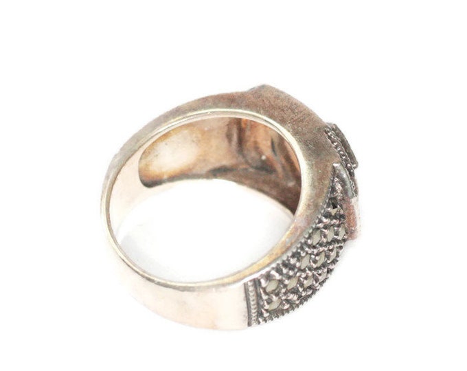 Vintage Marcasite Sterling Ring Art Deco Style Ring Judith Jack Designer Size 7 Ring