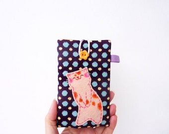 iPhone 4 case, iPhone 4 sleeve, cat iPhone cover, cell phone case, mobile case, cute phone case, cat lover gift, phone wallet, iPhone case