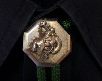 Bronc rider bolo tie