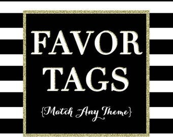 20% OFF SALE Matching Party Favor Tags - PRINTABLE Topper Design